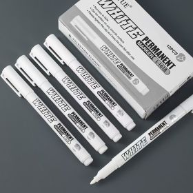 12PCS Dry-erase Marker New Waterproof Metal Marker Permanent White Paint Pen Washing Art Painting Graffiti Pens Fabric Wood Leather Marker