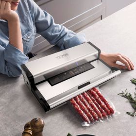 Vacuum Sealer Machine, 95Kpa 350W Powerful Dual Pump And Dual Sealing, Dry And Moist Food Storage, Automatic And Manual Air Sealing System With Built-