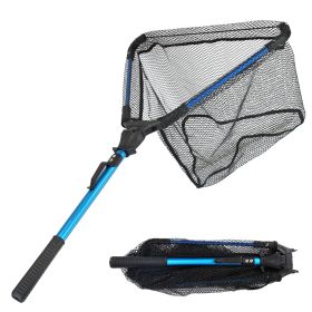 1Pc Foldable Fishing Net With Aluminum Alloy Rod EVA Handle Durable 5MM Hexagonal Nano Coating Nylon Mesh Collapsible Landing Net Safe Fish Catching O