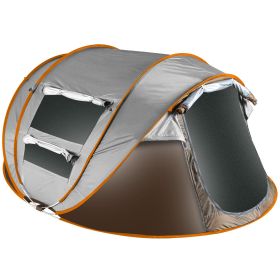 1Pc 5-8 Person Tent Automatic Setup Camping Tent Waterproof Instant Setup Tent With 4 Mosquito Net Windows Carrying Bag For Hiking Climbing Adventure