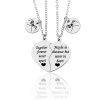 2 Pieces Stainless Steel Heart-shaped Puzzle Pendant Necklace