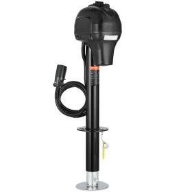 Electric Trailer Jack 3500 lbs Power Tongue Jack for RV Trailer & Camper Black With a 7-pin Trailer Connector