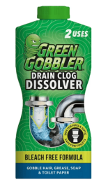 Green Gobbler Drain Clog Remover and Cleaner, Septic-Safe, Bleach-Free, No Harsh Fumes - 2 Uses