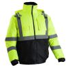 VEVOR High Visibility Reflective Safety Jacket, Waterproof Winter Hoodie, Work Construction Coat with Pockets for Men & Women