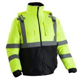 VEVOR High Visibility Reflective Safety Jacket, Waterproof Winter Hoodie, Work Construction Coat with Pockets for Men & Women