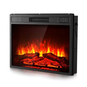 VEVOR Electric Fireplace Insert, 23 inch Recessed and Wall Mounted with Adjustable 3 Flame Brightness Levels & 24h Timer & Remote Control
