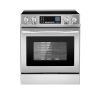 30 in Electric Range Oven, 4.8 Cu. Ft. Capacity Compact Freestanding Oven, Stainless Steel Kitchen Stove, with 5 Burners, Timer, Self-Cleaning