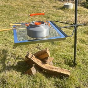 Rotating Campfire Grill,Fire Pit Grill,Heavy Duty Steel Grill,360° Adjustable Open Fire Outdoor Cooking Equipment