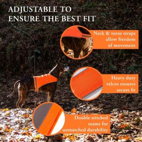 Lite Dog Vest S Size Coverage to Mid Back Reflective Hi Visibility Blaze Orange Fluorescent Fabric Helps to Keep Them in Sight and Safe On and Off Lea
