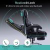 High Back Massage Reclining Office Chair with Footrest, Home Office Executive Computer Desk Chair with Massaging Lumbar Cushion, Adjustable Angle