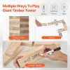 VEVOR Tumbling Timber Toy, 54 Blocks Large Tumble Tower Blocks Game, Pine Wood Tumbling Tower Game with Carry Bag and Scoreboard, Wooden Stacking Game