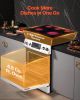 30 in Electric Range Oven, 4.8 Cu. Ft. Capacity Compact Freestanding Oven, Stainless Steel Kitchen Stove, with 5 Burners, Timer, Self-Cleaning
