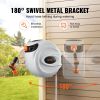 VEVOR Retractable Hose Reel, 130 ft x 1/2 inch, 180Â° Swivel Bracket Wall-Mounted, Garden Water Hose Reel with 9-Pattern Nozzle, Automatic Rewind