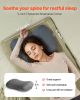 VEVOR Inflatable Camping Pillow, 5-Inch Thickened Travel Pillow, Soft Backpacking Pillows with Removable & Washable Cover, Storage Bag