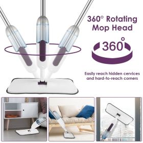 Spray Mop for Floor Cleaning, 49.21" Extended Handle with 360Â° Rotating Mop Head