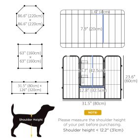 8 Panel Heavy Duty Dog Playpen 23.5" Height for Small Medium Dogs