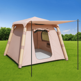 inf4-post Camping Tent 3-4 People Easy To Set Up Inflatable Tent Luxury Camping Outdoor Air Blown Tent, Waterproof Inflatable House Tent