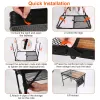35.43x23.62x26in Foldable Camping Table Collapsible Picnic Aluminum Alloy Grill Stand 66LBS Max Load Height Adjustable BBQ Table With Adjustable