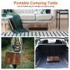 35.43x23.62x26in Foldable Camping Table Collapsible Picnic Aluminum Alloy Grill Stand 66LBS Max Load Height Adjustable BBQ Table With Adjustable