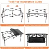 220 Lb Capacity Foldable Camping Table Aluminum Top & Steel Frame With Mesh Basket Portable BBQ Picnic Beach Table Includes Carry Bag