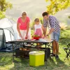 220 Lb Capacity Foldable Camping Table Aluminum Top & Steel Frame With Mesh Basket Portable BBQ Picnic Beach Table Includes Carry Bag