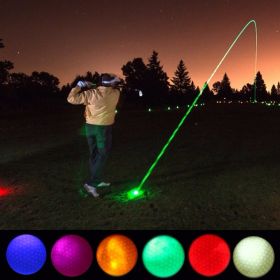 Led Golf Ball Flashing Ball Golf Supplies (Color: Red)