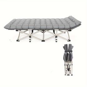 Grey Heavy-duty Folding Camping Bed With Storage Bag Suitable For Travel, Office And RV Travel,Please Note That This Product Is Shipped By Averag (Color: Grey)