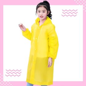 Transparent, portable and backpackable girl's poncho (Option: Yellow-One size)