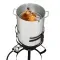 30QT Turkey Pot, 10QT Fish Pot, Four Piece Set, Black Circular Iron Frame, Silver Aluminum Pot, Gas Fryer (Option: Silver Aluminum Pot Black Hob)