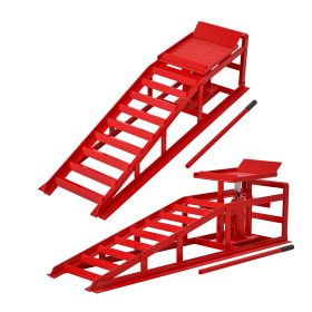2 Pack Hydraulic Car Ramps 5T 11000lbs Low Profile Car Lift Service Ramps Truck Trailer Garage,Height Hydraulic Vehicle Ramps (Option: Red)