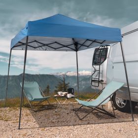 6X6ft Sky Blue Diagonal Band With One Side Of Surrounding Cloth Folding Shed (Option: Blue canopy and Black tubes)