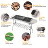16.7x10x17.7 Inch Portable Charcoal Grill Foldable BBQ Suitcase Grill Rack For Outdoor Camping Picnic Garden BBQ