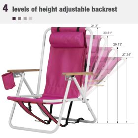 2pcs 23X21.7X31.5in Beach Chair (Option: Barbie pink)