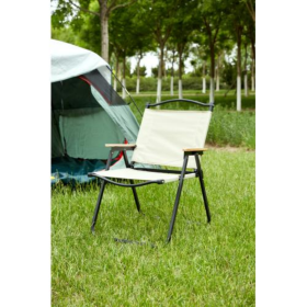 Folding Outdoor Chair For Indoor And Outdoor Use, Suitable For Camping, Picnic, Beach, Backyard, Barbecue, Party, Terrace, Beige (Option: 1PCS)