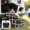 Foldable Dog Ramp For Cars, SUVs, Trucks, Portable Pet Dog Stairs For Large Dogs With Non-Slip Surface  Reinforced Design, Lightweight Yet Sturdy Supp
