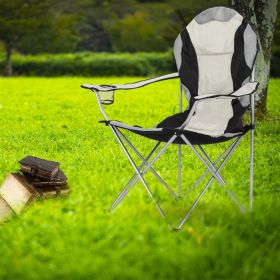 Camping Chair, Grey Iron Frame, Off-white (Option: Black White And Grey)