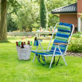 Blue And Green Horizontal Stripes Beach Chair (Option: Blue green)