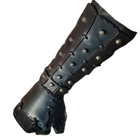 Rivet Lace-up Medieval New Retro Boxing Glove (Color: Black)
