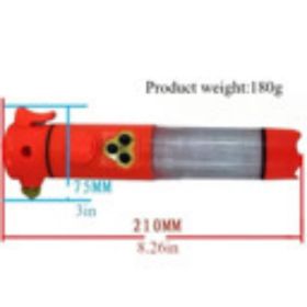 Red&Yellow Multi-functional Car Safety Hammer With Flashlight (Option: W13532888)