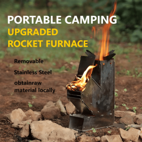 Portable Rocket Stove For Camping And Travel, Compact Foldable Design With Instant Setup,Lightweight Outdoor Heater, Fast Heating And Durable Cons (Option: WH)