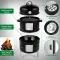 47x41.5x82cm Black, Double-walled, Cylindrical, Smoker, Charcoal Grill