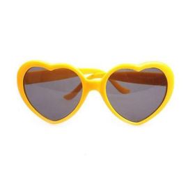 Heart Shaped Love Effects Glasses Watch The Lights Change Heart Diffraction Glasses At Night Love Lights Unisex Christmas Gifts (Lenses Color: Yellow)