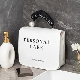 Travel Toiletry Bag with Hook â€“ Multi-Compartment Waterproof Cosmetic & Makeup Organizer (Color: White hook bag)