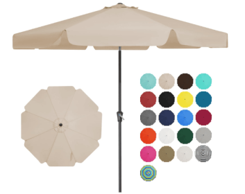 Nix DY All-Iron Vertical Column Umbrella 9-8-38-Beige (Option: Beige9 FT)