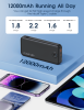 12000mAh Portable Power Bank with Built in Cables Mobile Phone Portable Charger Power Phone Charger Backup Battery for IPhone,Andriod Phone