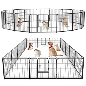 Dog Playpen Indoor Fence Height Metal Exercise Pen With Door Small Puppy-Medium-Large Dogs Animal Pet For Outdoor, Garden, Yard (Option: 24S 8P)