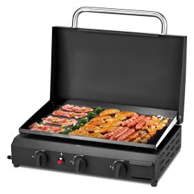 Black Tabletop Gas Grill (Color: Black)
