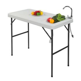 Outdoor Fishing Table Rectangular (Color: White)