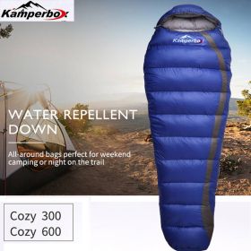 Kamperbox Sleeping Bag Winter Low-temperature Down Sleeping Bag Camping (Color: Blue)
