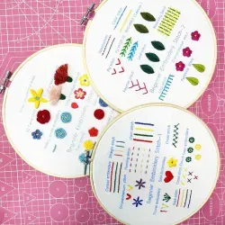 English Novice Handmade Sewing Kit Lu Embroidery Cross Practice Bag (Option: Style1-Bamboo Stretch 20cm)